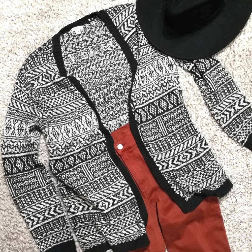 Soft, Black and White Cardigan